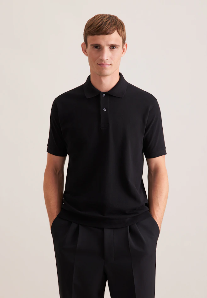 Regular Polo Uni in Schwarz | Seidensticker Onlineshop