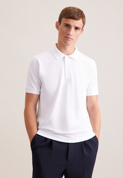 Regular Polo Uni in Weiß |  Seidensticker Onlineshop