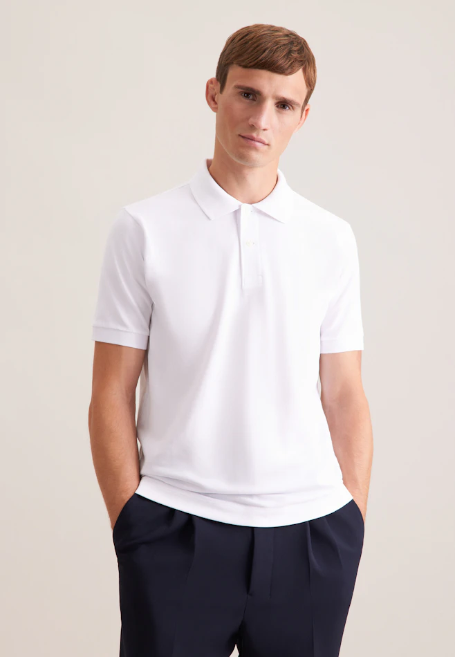Regular Polo Uni in Weiß | Seidensticker Onlineshop
