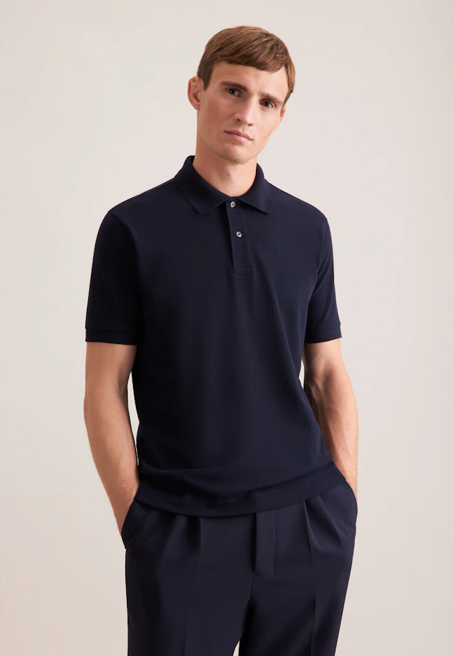 Regular Polo Uni in Dunkelblau | Seidensticker Onlineshop