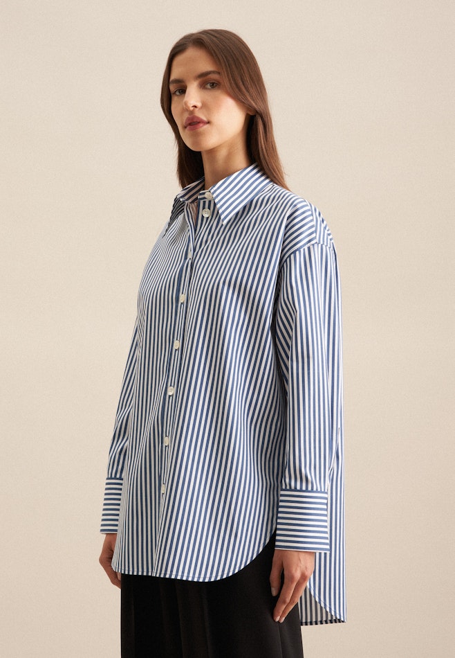 Blouse longue Twill (sergé) dans Bleu Moyen | Boutique en ligne Seidensticker