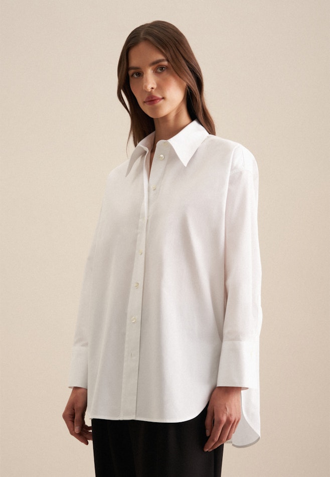 Blouse longue Twill (sergé) dans Blanc | Boutique en ligne Seidensticker