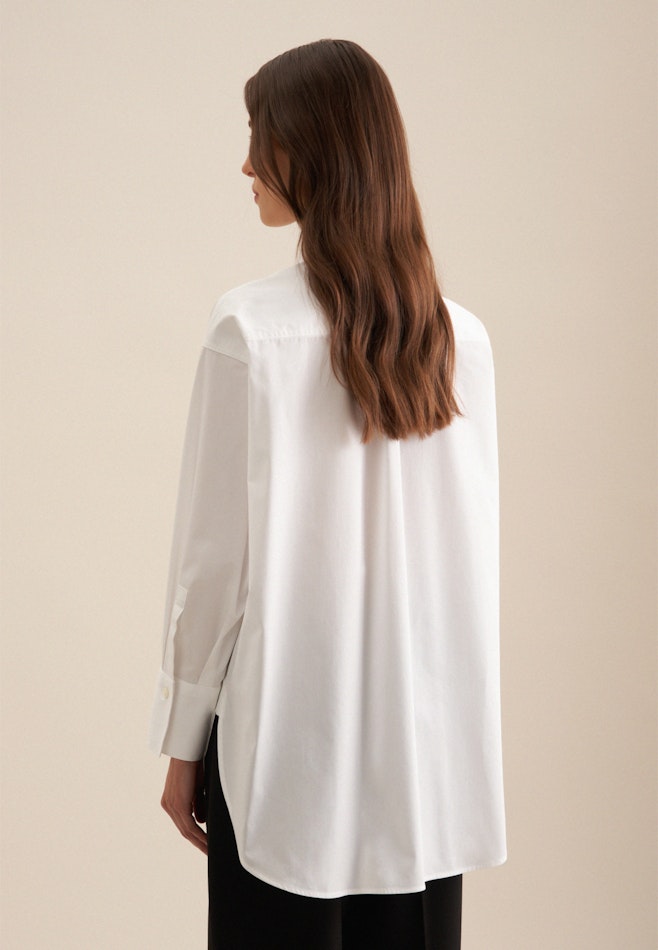 Twill Long Blouse in White | Seidensticker online shop