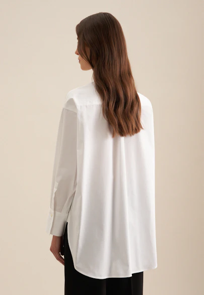 Longbluse Uni in Weiß |  Seidensticker Onlineshop