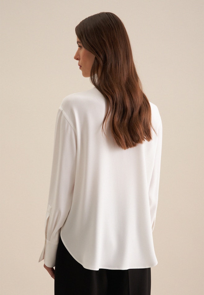 Crepe satin Shirt Blouse in White | Seidensticker online shop