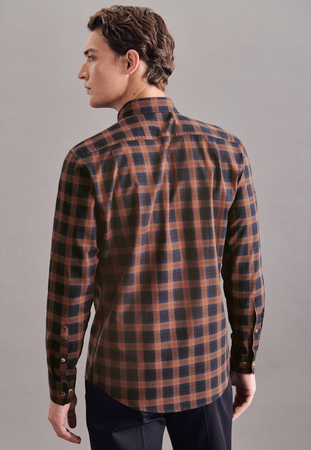 Regular Casual Shirt Check in Brown |  Seidensticker Onlineshop