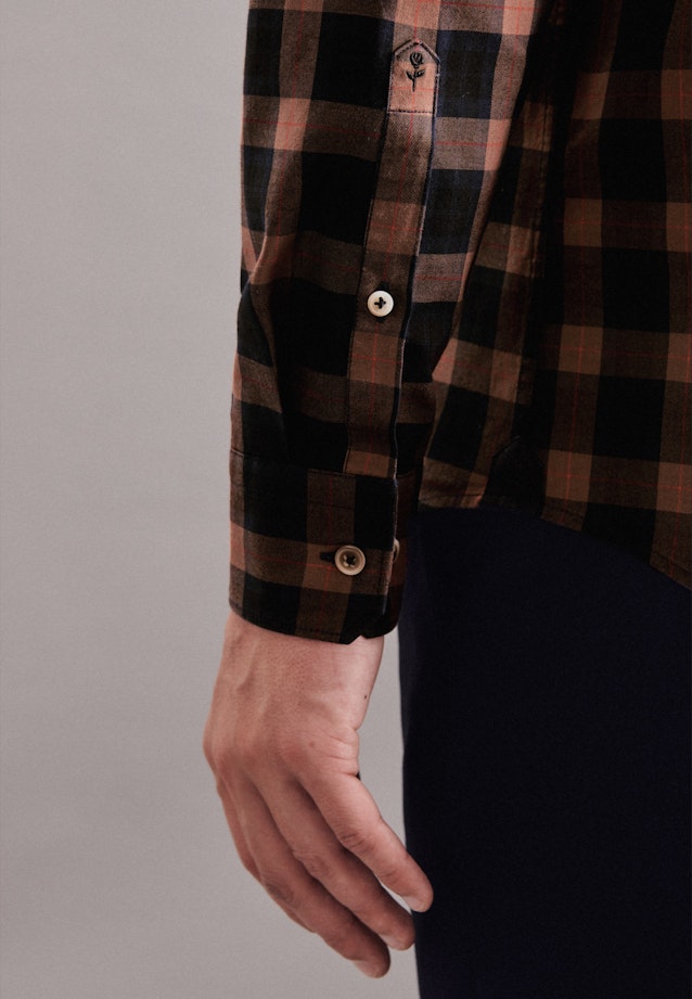 Regular Casual Shirt Check in Brown |  Seidensticker Onlineshop