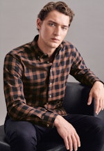 Regular Casual Shirt Check in Brown |  Seidensticker Onlineshop