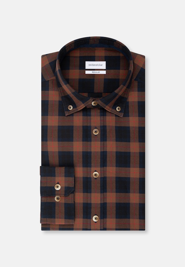 Regular Casual Shirt Check in Brown |  Seidensticker Onlineshop