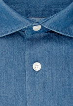 Regular Denimhemd Uni in Mittelblau |  Seidensticker Onlineshop