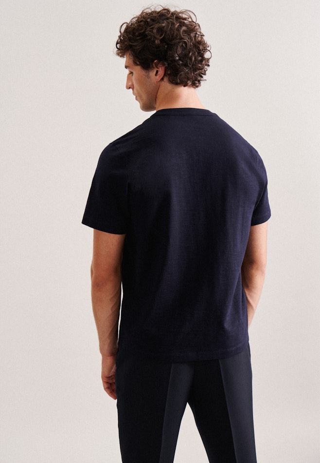 Henley collar T-Shirt in Dark Blue | Seidensticker online shop