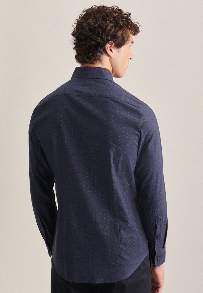 Chemise Business Slim Twill (sergé) Col Kent dans Bleu Foncé | Boutique en ligne Seidensticker