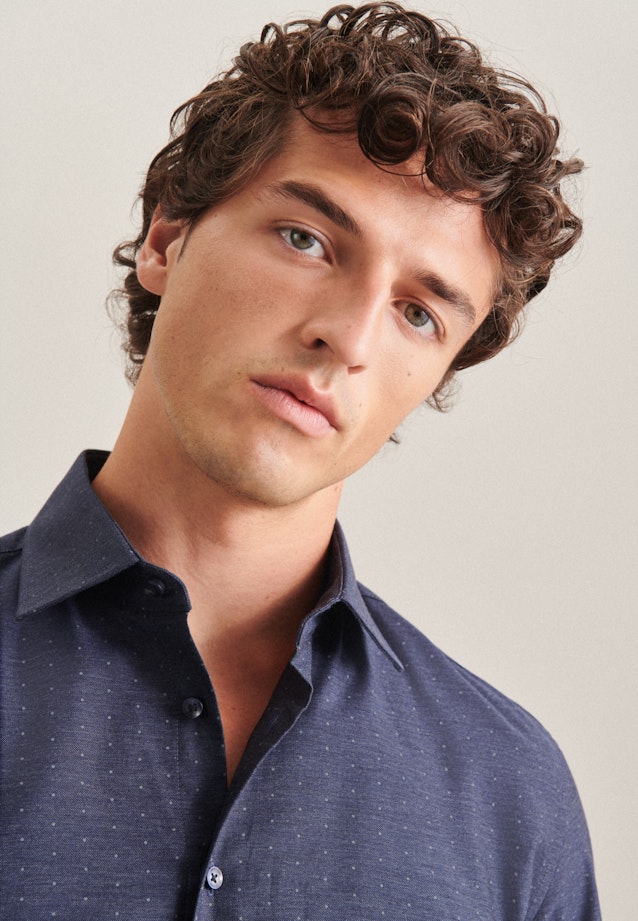 Slim Business Hemd Punkte in Dunkelblau |  Seidensticker Onlineshop