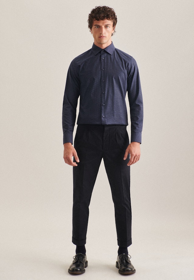 Business Shirt in Slim with Kent-Collar in Dark Blue |  Seidensticker Onlineshop