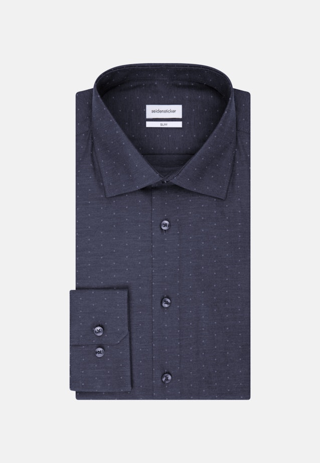 Chemise Business Slim Twill (sergé) Col Kent in Bleu Foncé |  Seidensticker Onlineshop