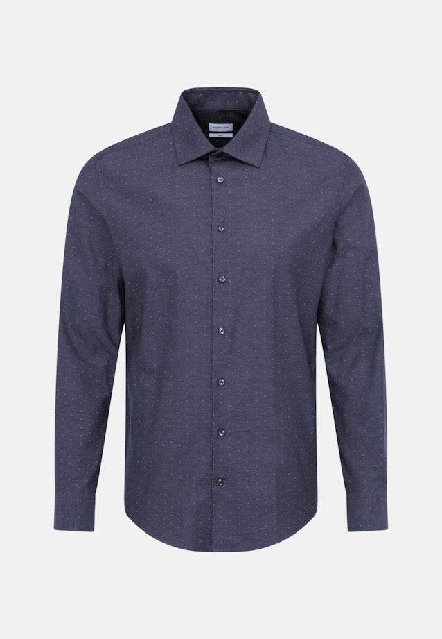 Chemise Business Slim Twill (sergé) Col Kent in Bleu Foncé |  Seidensticker Onlineshop