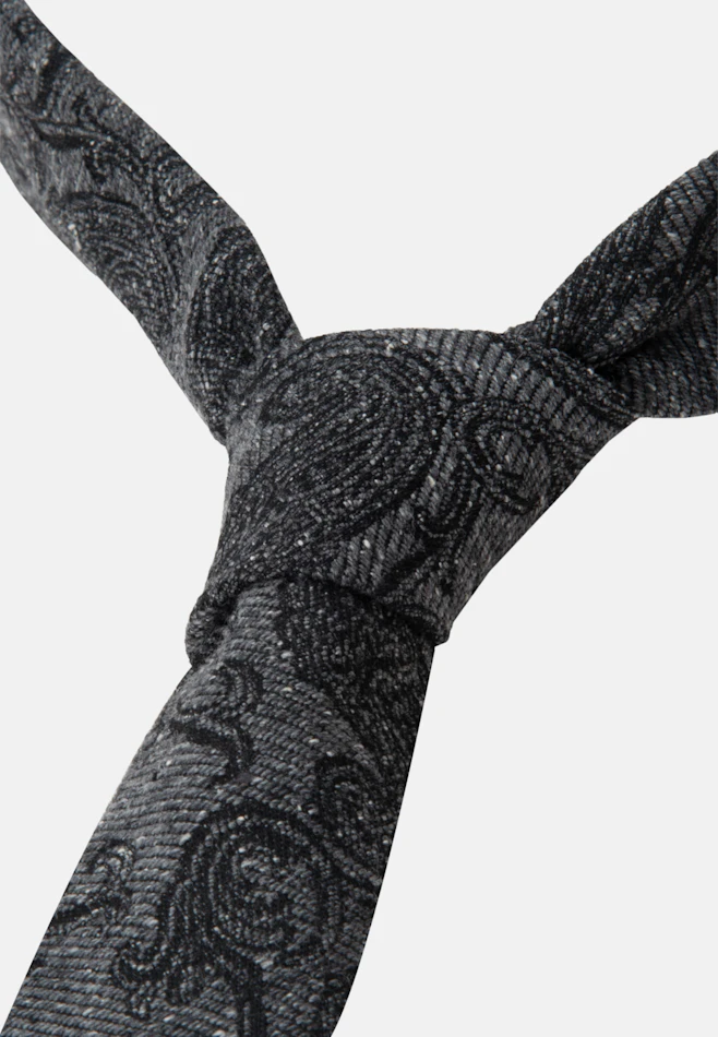 Slim (5cm) Tie Paisley in Black | Seidensticker online shop