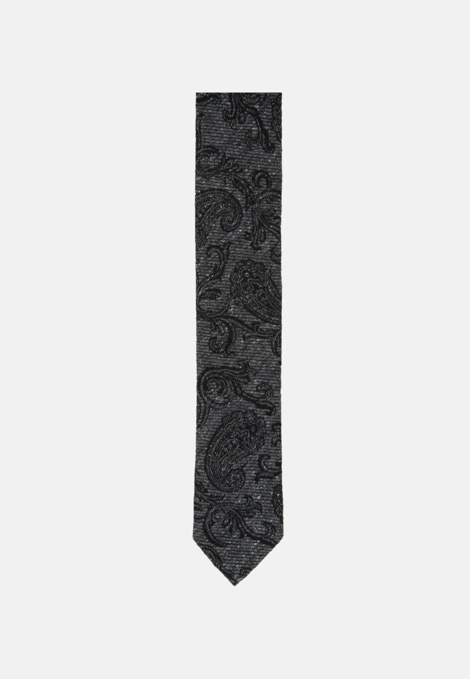 Schmal (5cm) Krawatte Paisley Schwarz