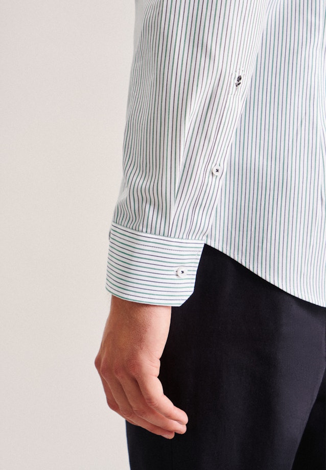 Non-iron Poplin Business Shirt in Slim with Kent-Collar in Green |  Seidensticker Onlineshop