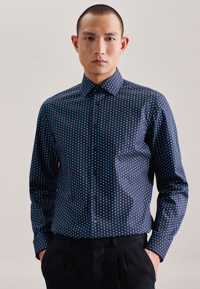 Shaped Business shirt Print in Turquoise |  Seidensticker Onlineshop