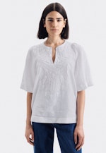 Regular fit Shirtbluse Uni in Weiß |  Seidensticker Onlineshop