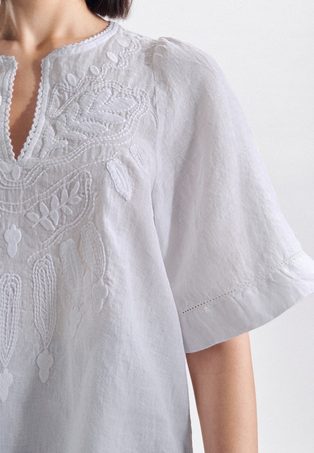 Regular fit Shirtbluse Uni in Weiß |  Seidensticker Onlineshop