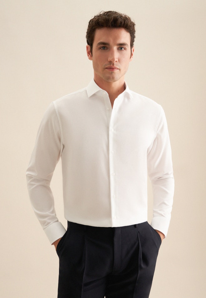 Non-iron Twill Business shirt in Regular with Kent-Collar in White | Seidensticker online shop