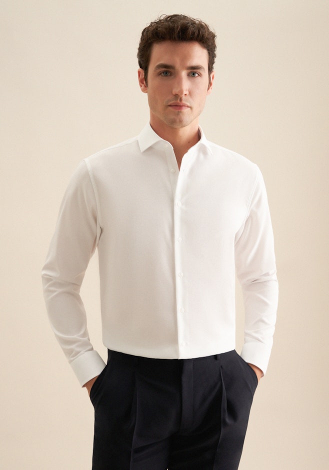 Regular Chemise d'affaires Structure dans Blanc | Boutique en ligne Seidensticker