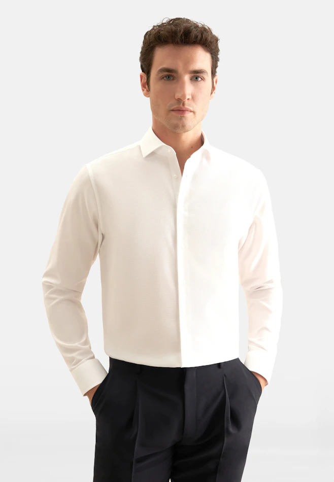 Regular Business shirt Structure in White | Seidensticker online shop