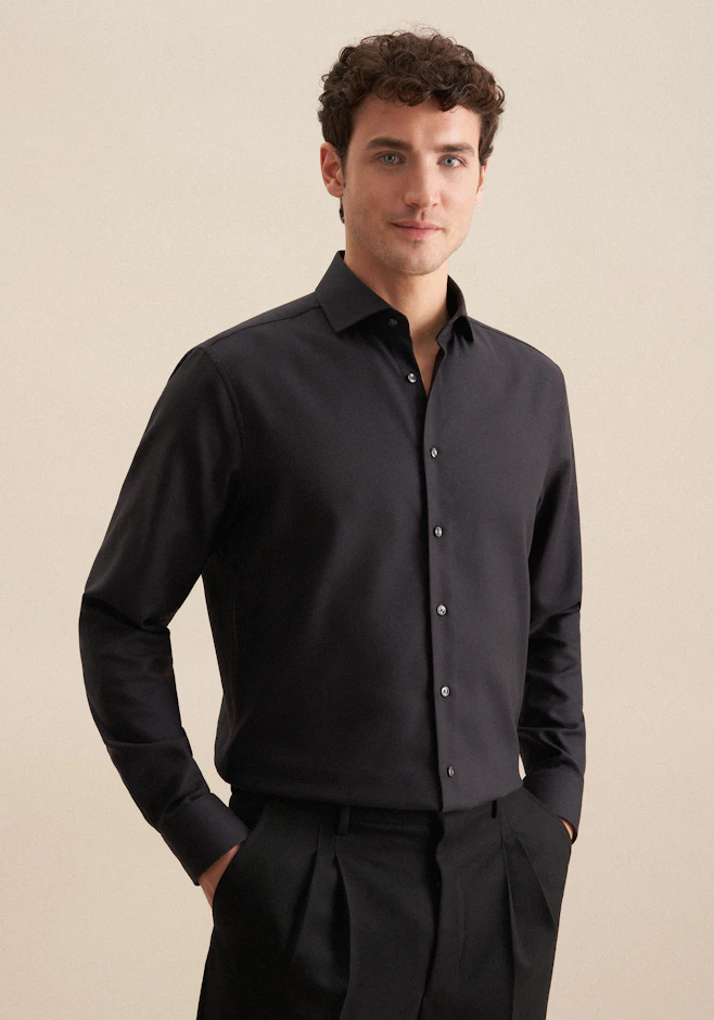 Regular Chemise d'affaires Structure dans Gris | Boutique en ligne Seidensticker