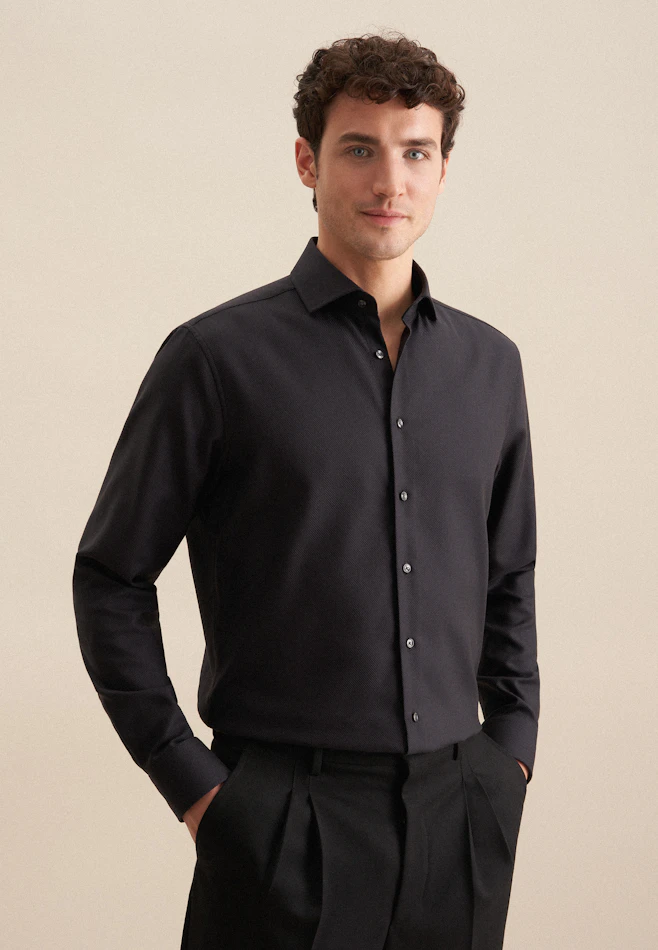 Regular Business shirt Structure in Grey | Seidensticker online shop