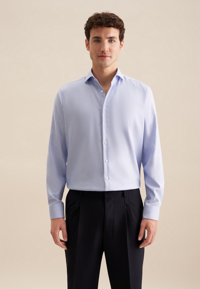 Regular Business shirt Structure in Light Blue |  Seidensticker Onlineshop