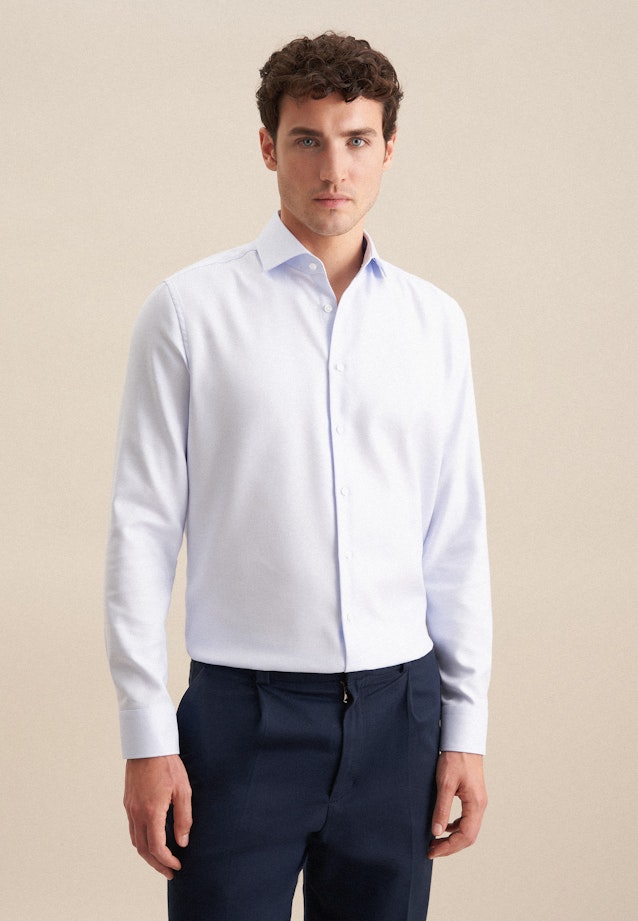 Non-iron Twill Business shirt in Regular with Kent-Collar in Light Blue |  Seidensticker Onlineshop