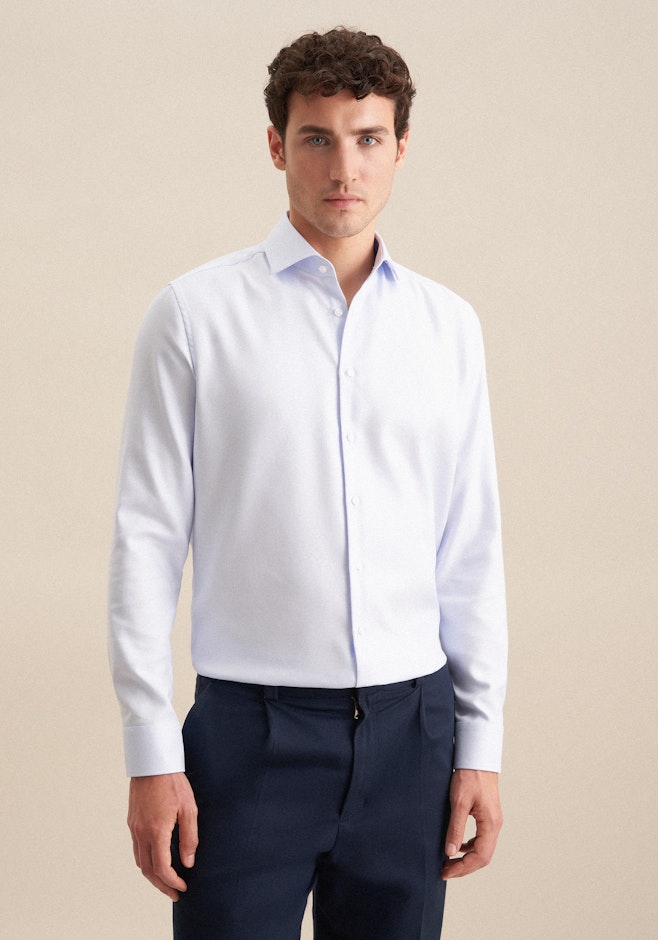 Regular Business Hemd Struktur in Hellblau | Seidensticker Onlineshop