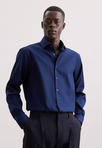 Regular Business shirt Structure in Dunkelblau |  Seidensticker Onlineshop