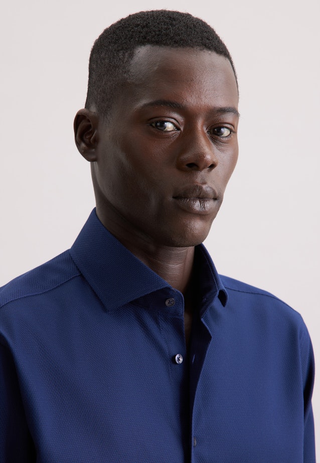 Regular Business Hemd Struktur in Dunkelblau |  Seidensticker Onlineshop