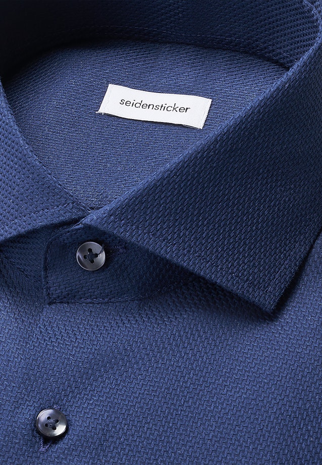 Regular Business Hemd Struktur in Dunkelblau |  Seidensticker Onlineshop