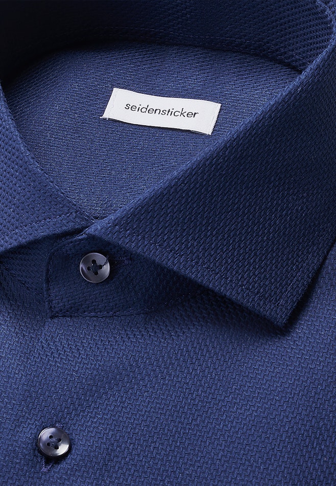 Regular Chemise d'affaires Structure dans Bleu Foncé | Boutique en ligne Seidensticker