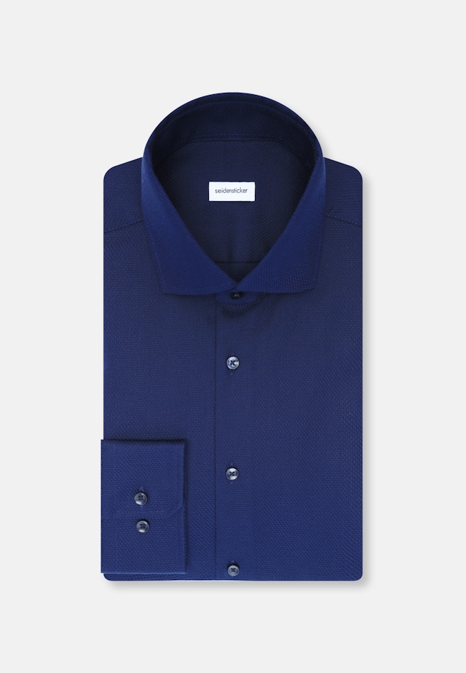 Regular Chemise d'affaires Structure dans Bleu Foncé | Boutique en ligne Seidensticker