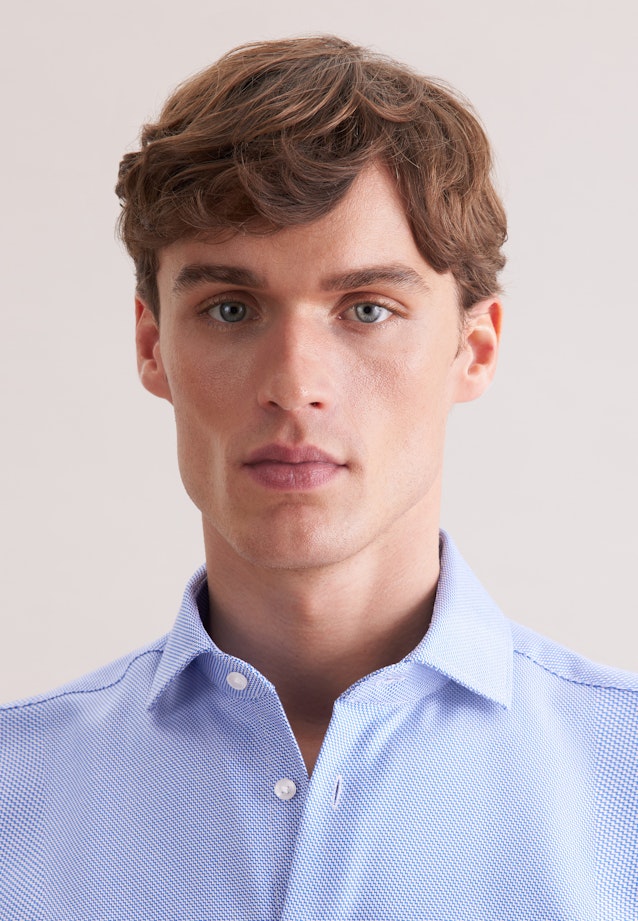 Regular Business Hemd Struktur in Mittelblau |  Seidensticker Onlineshop