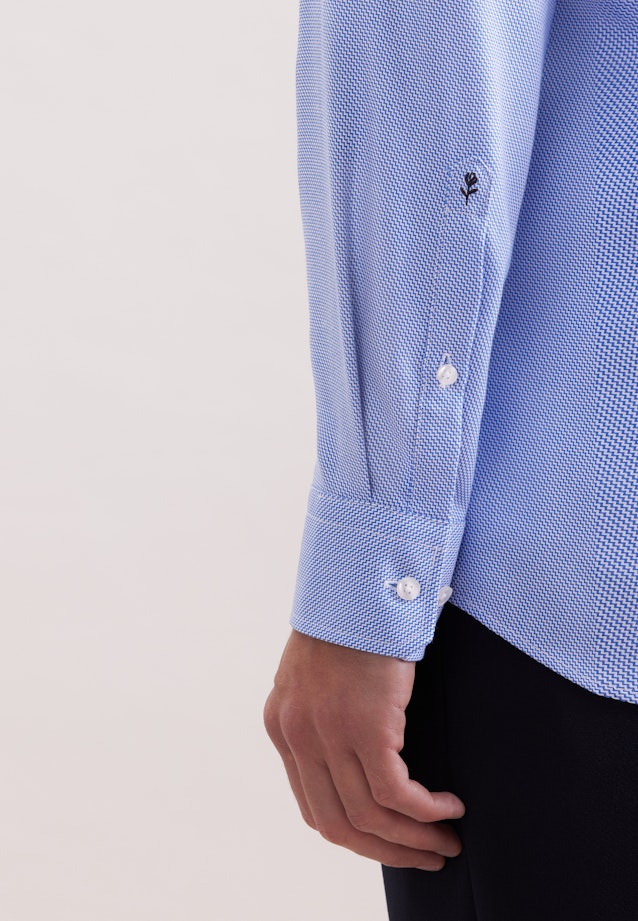 Regular Business Hemd Struktur in Mittelblau |  Seidensticker Onlineshop