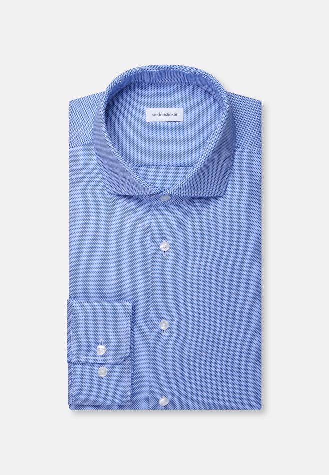 Regular Chemise d'affaires Structure dans Bleu Moyen | Boutique en ligne Seidensticker