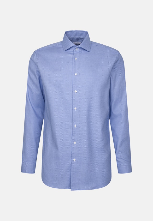 Regular Business Hemd Struktur in Mittelblau |  Seidensticker Onlineshop