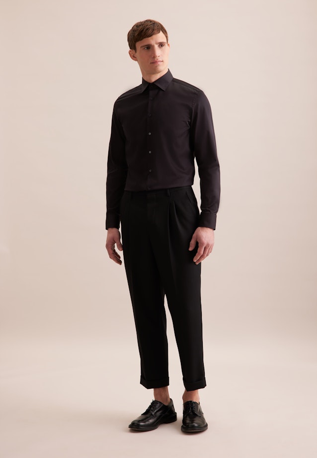 Slim Business Hemd Uni in Schwarz |  Seidensticker Onlineshop