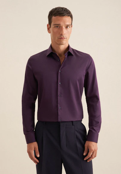 Slim Business shirt Uni in Purple |  Seidensticker Onlineshop