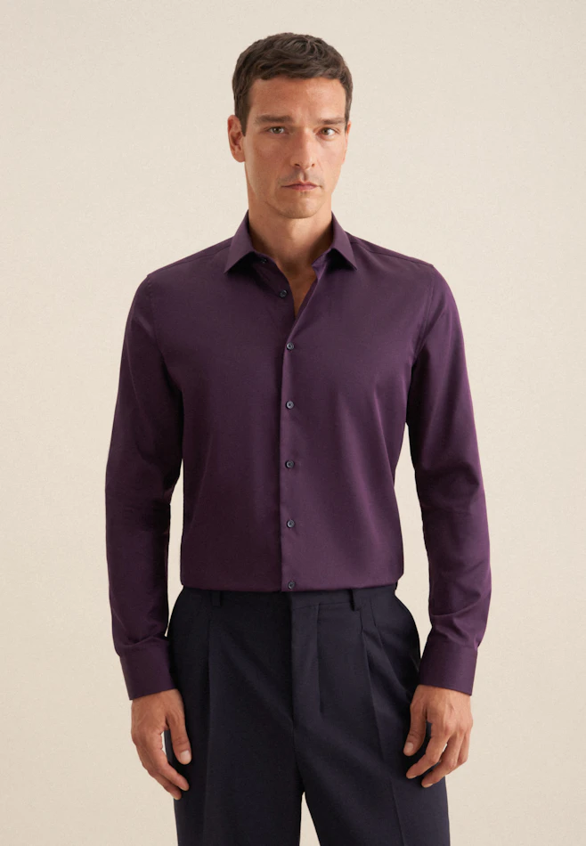 Slim Business Hemd Uni in Lila | Seidensticker Onlineshop