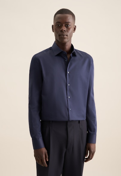 Slim Business Hemd Uni in Dunkelblau |  Seidensticker Onlineshop