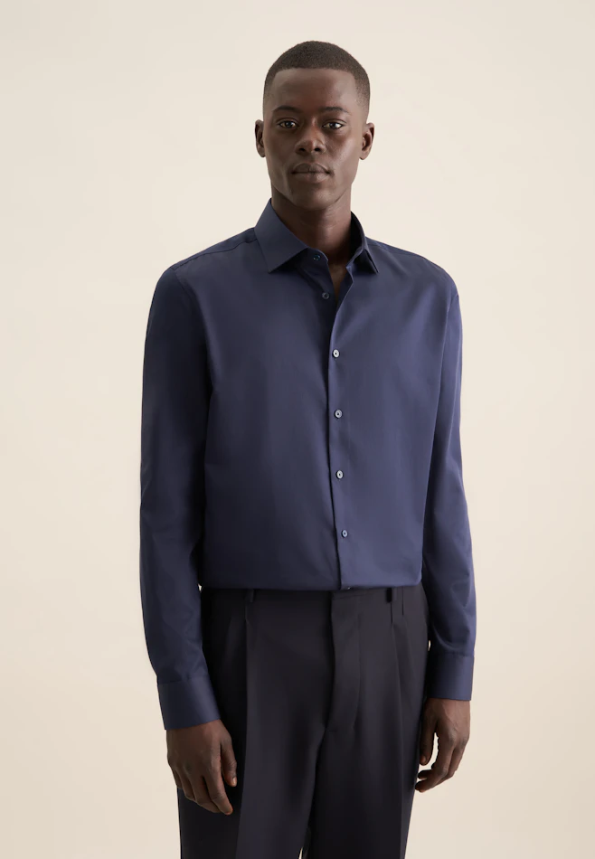 Slim Business Hemd Uni in Dunkelblau | Seidensticker Onlineshop