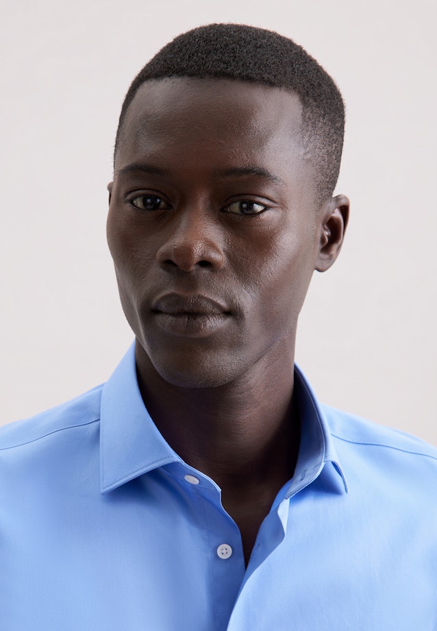 Slim Business Hemd Uni in Mittelblau |  Seidensticker Onlineshop