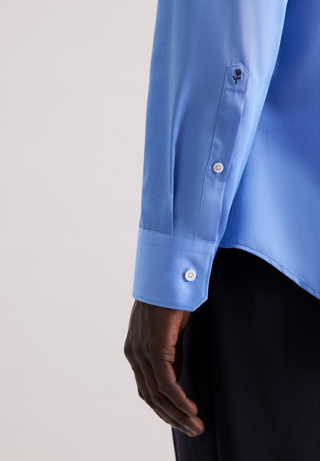 Slim Business Hemd Uni in Mittelblau |  Seidensticker Onlineshop